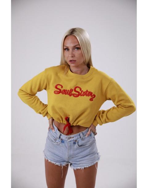 Sudadera Girl Mostaza Corta