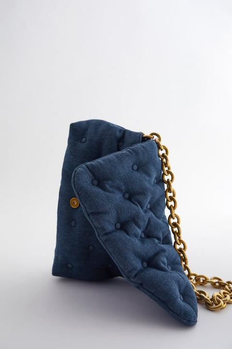 Quilted denim 2025 maxi crossbody bag