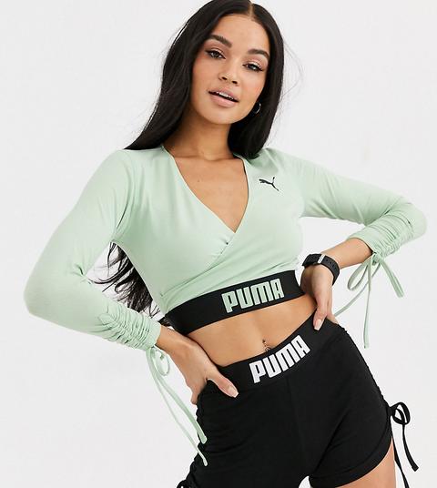 Puma - Crop Top Cache-cœur - Vert - Exclusivité Asos