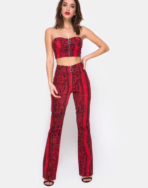 Zolia Trouser In Snake Red