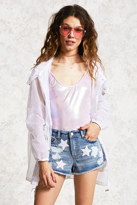 Sequin Star Distressed Shorts