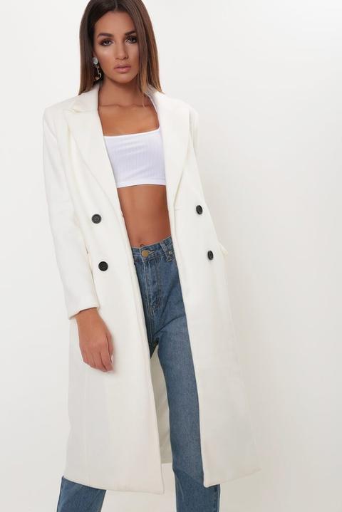 long cream duster coat