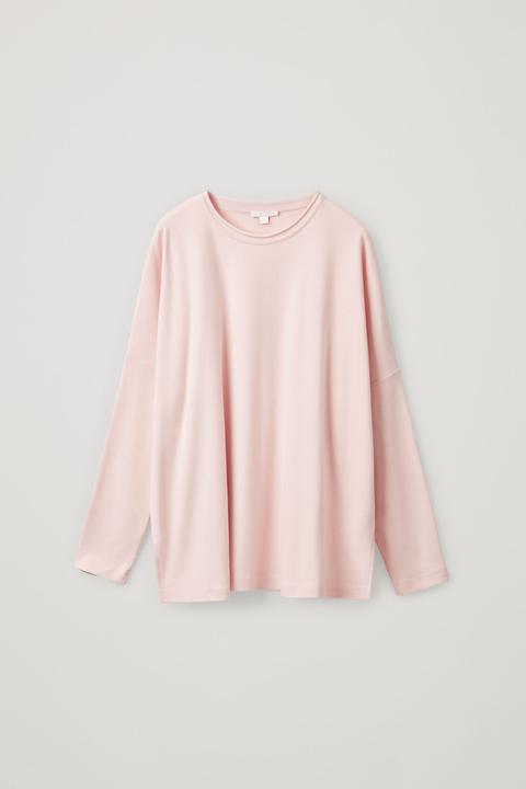 Curved-hem Jersey Top