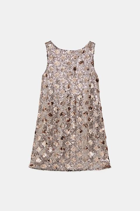 Vestito A Rombi Con Paillettes