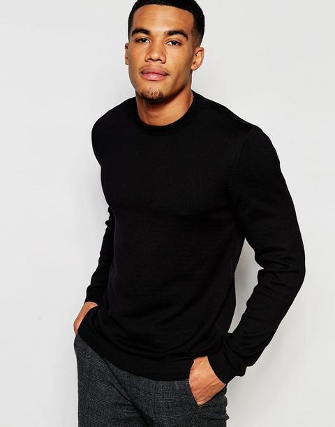 Asos Design - Maglione In Cotone Nero - Nero