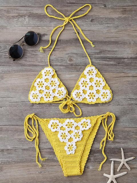 High Cut Tie Laterale Crochet Bikini