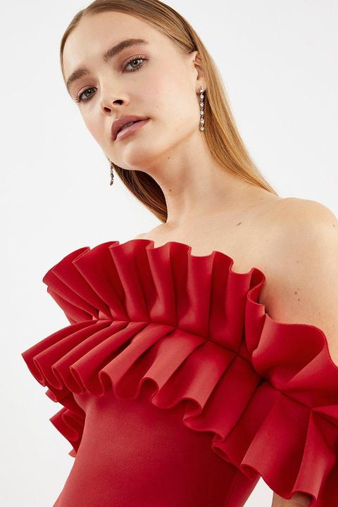 coast red ruffle dress