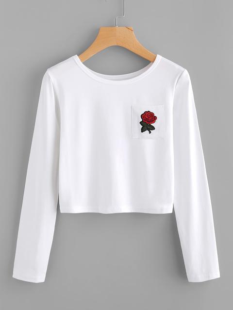 Rose Patch Pocket Tee