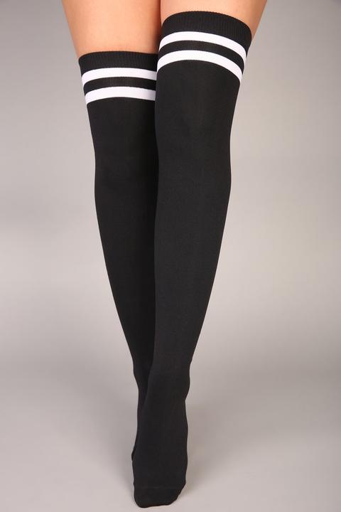 Sole Mate Over The Knee Socks - Black