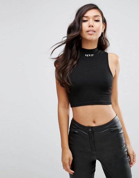 Asos - Top Da Party Senza Maniche Con Collana - Nero