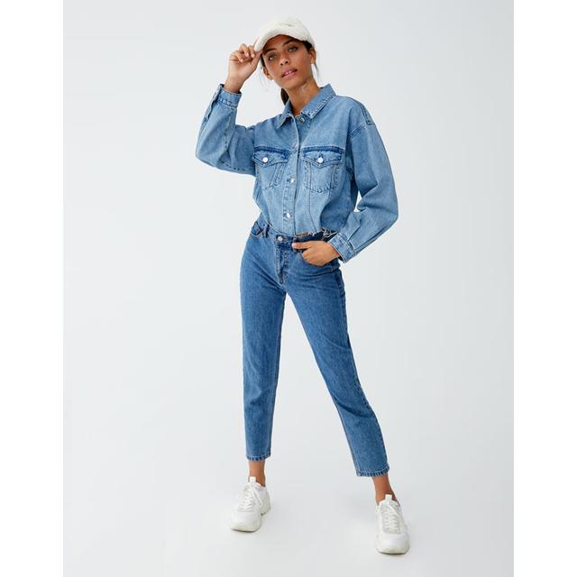 basic mom jeans pull and bear