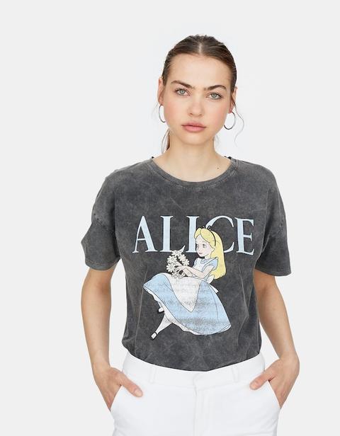 Maglietta Disney Alice Grigio Scuro