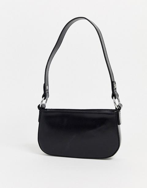 Bolso De Hombro Estilo Años 90 En Cuero De Asos Design-negro