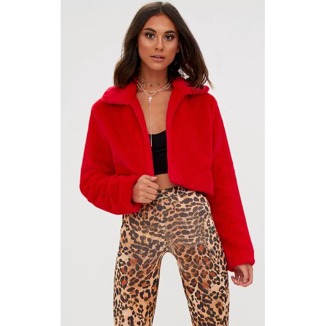 red cropped coat