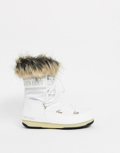 Moon Boot Monaco Faux Fur Cuff Snowboots In White