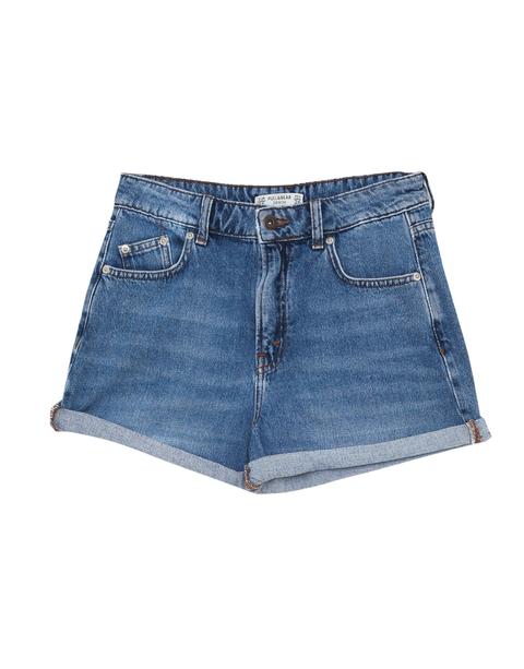 Shorts Jeans Con Risvolto In Basso