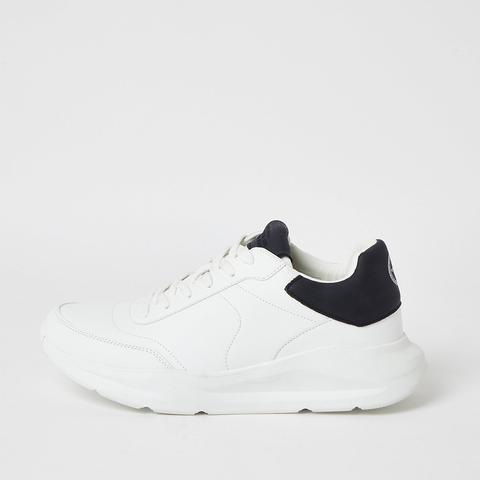 White Lace-up Chunky Runner Trainers