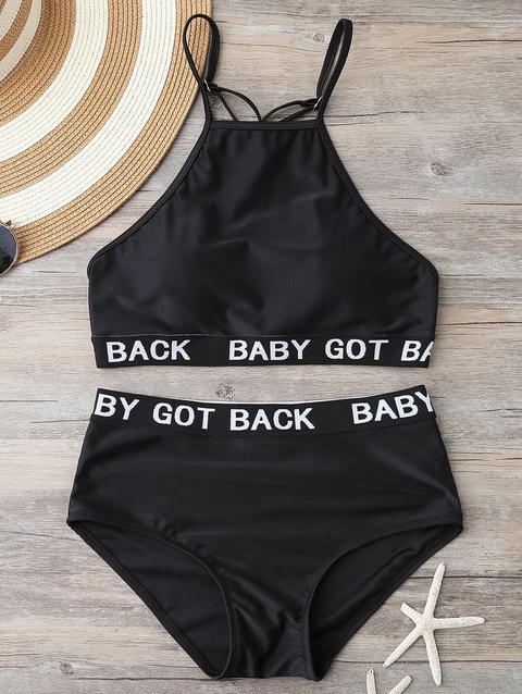 Graphic High Waisted Bikini