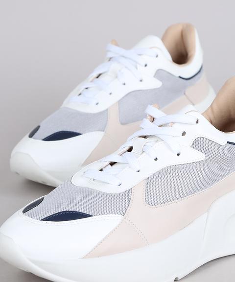 tenis chunky branco c&a