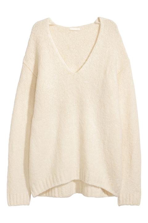 Jersey En Mezcla De Lana - Blanco