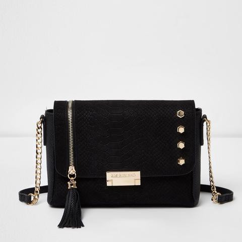 black tassel cross body bag