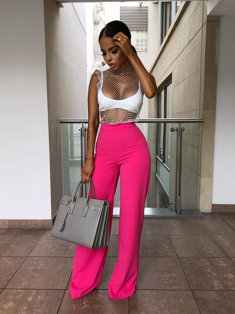 Kendal High Waisted Trousers - Pink