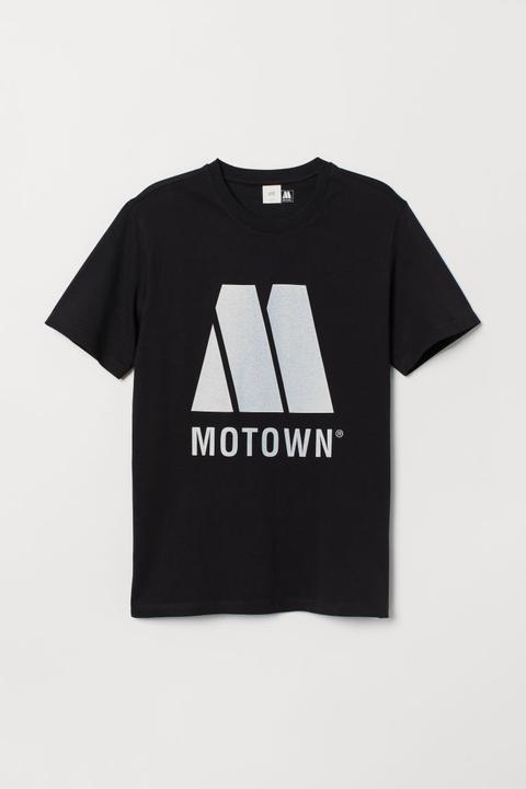 H & M - T-shirt Avec Impression - Noir