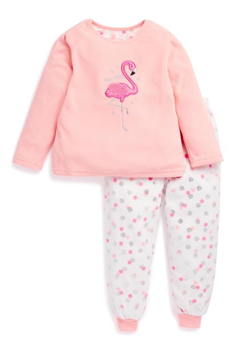 Pijama Con Estampado De Flamencos Para Niña Pequeña