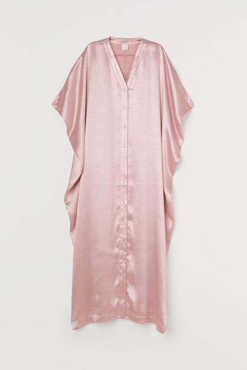Caftán Con Tapeta De Botones - Rosa