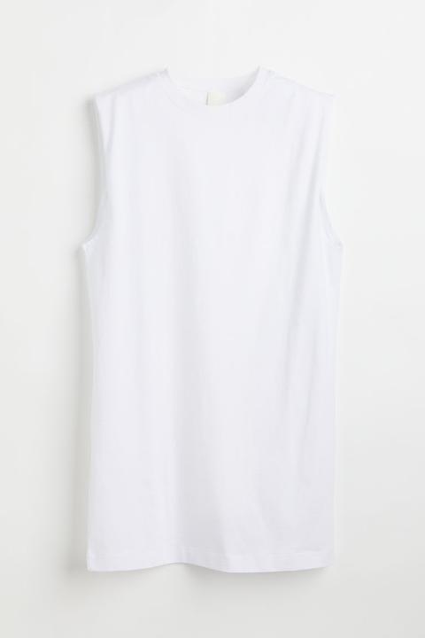 Robe Sans Manches En Jersey - Blanc