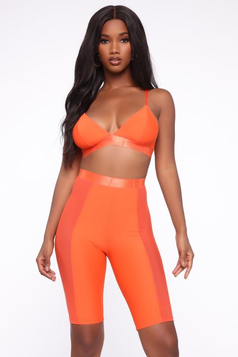 mesh biker short set