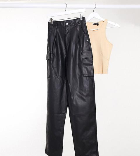 Pantalones Negros Holgados De Poliuretano De Asos Design Tall