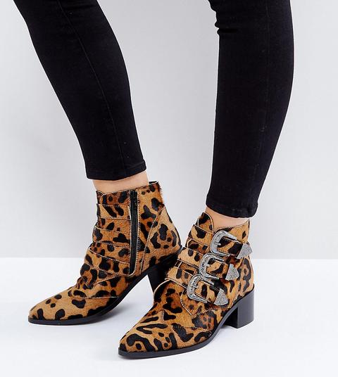 Botines De Ante Con Hebilla Relieve De Asos