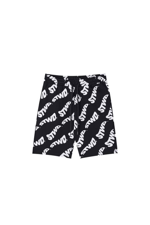 Bermuda Jogger Negra Print Stwd