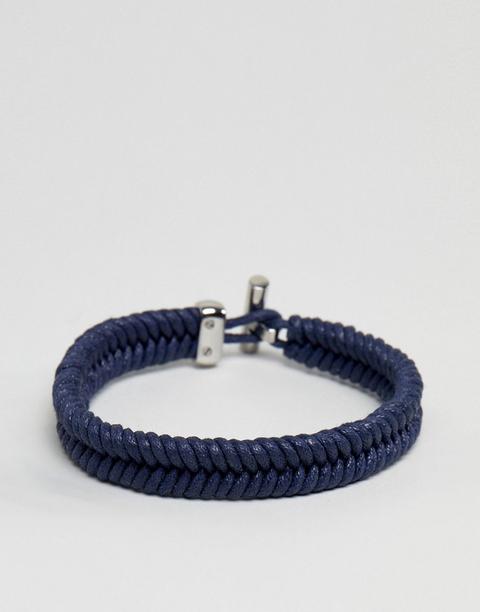 Tommy Hilfiger - Bracciale In Corda Spalmata Blu Navy - Navy