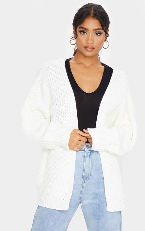 Cream Chunky Knit Slouchy Cardigan
