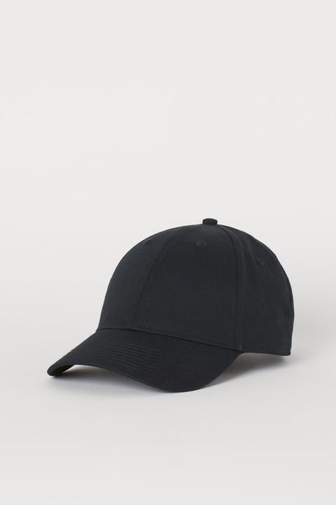 Gorra En Sarga De Algodón - Negro