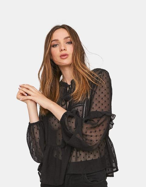 Blusa Di Chiffon Nero
