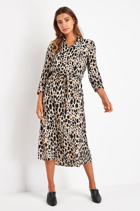 next animal print midi dress