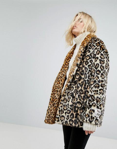 Abrigo De Pelo Sintético De Leopardo De Maison Scotch