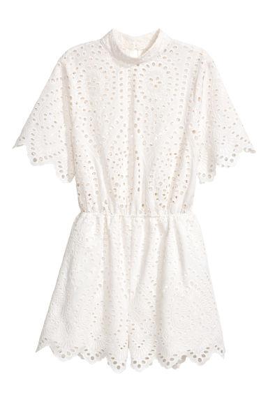 H & M - Tuta Con Sangallo - Bianco
