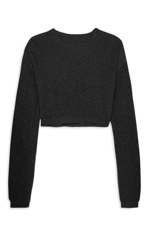 Black Super Crop Jumper