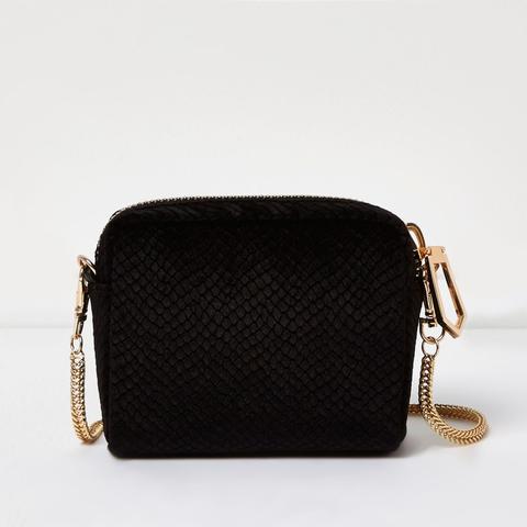 Black Velvet Mini Cross Body Bag