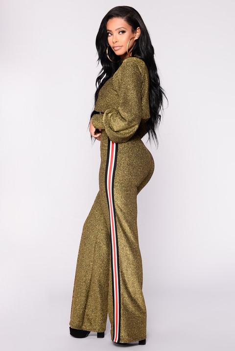 Night Flight Pant Set - Gold