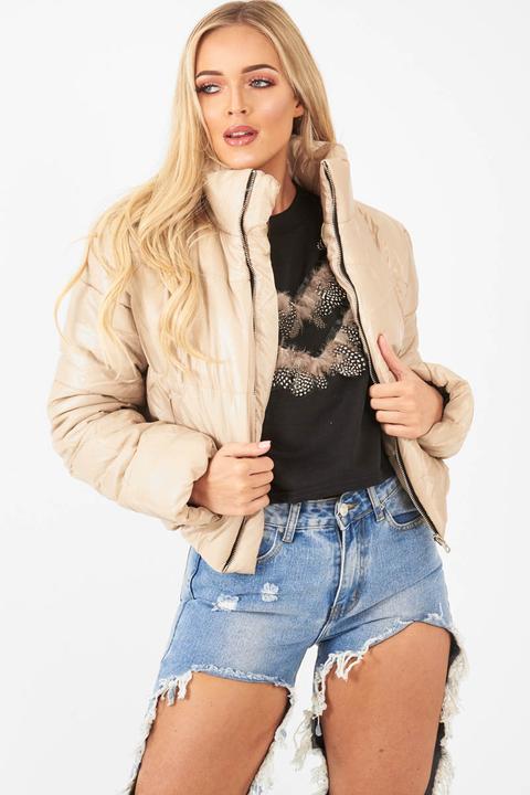 Beige Puffer Coat - Alyssa