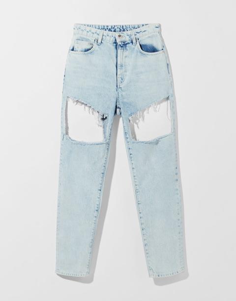 Jeans High Waist Mom Cut Out