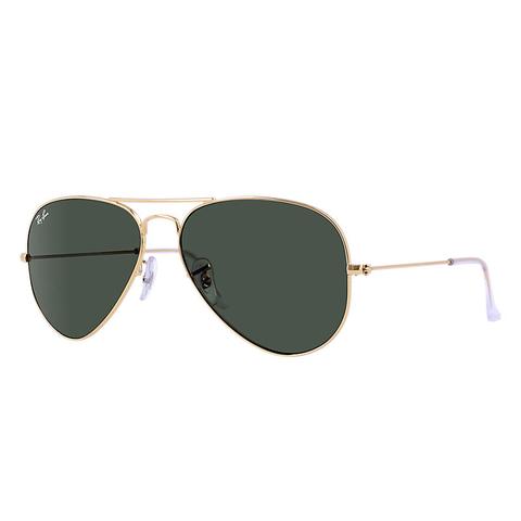 Aviator Classic Unisex Sunglasses Lentes: Verde, Montura: Oro