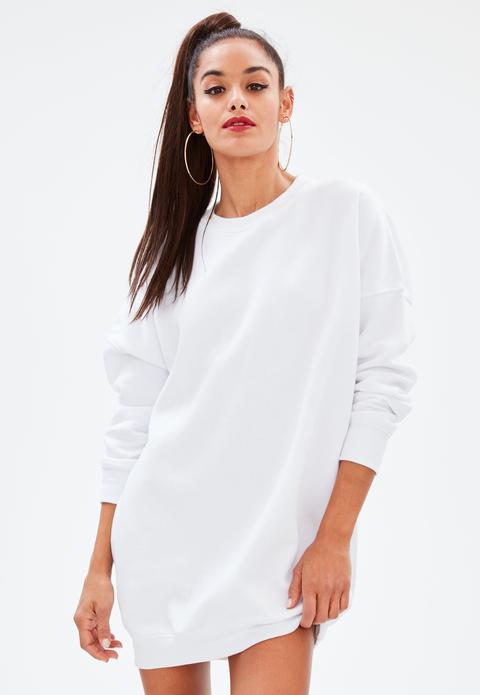 white oversized sweater dress