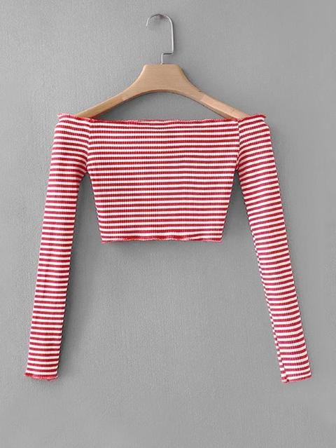 Tee Bardot Striped Crop