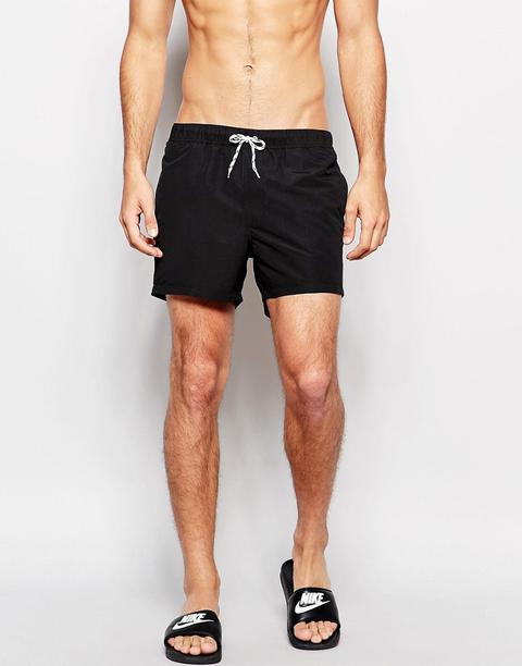 Shorts De Baño Cortos En Negro De Asos Design